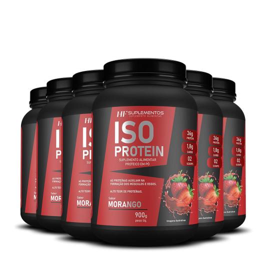 Imagem de 6X Whey Isolado Protein Morango 900G Hf Suplementos