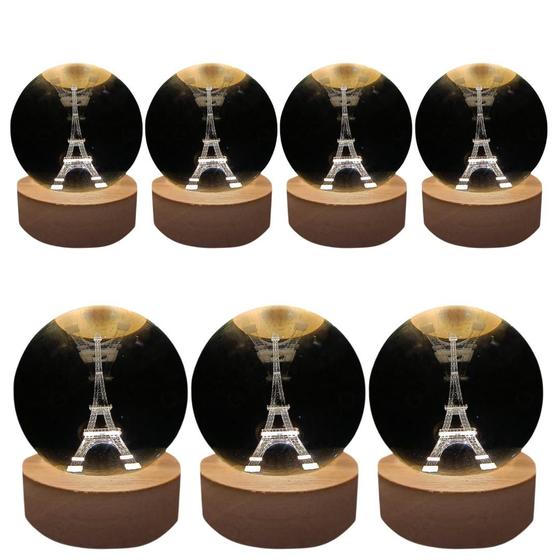 Imagem de 7 Abajures De Mesa Globo Torre Eiffel 3d 3000k 2w Embuled