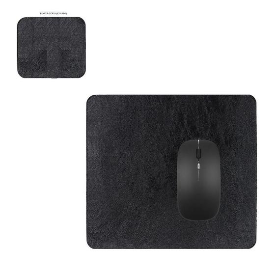 Imagem de 7 Mouse Pads Couro 20 X 20 + Porta Copos