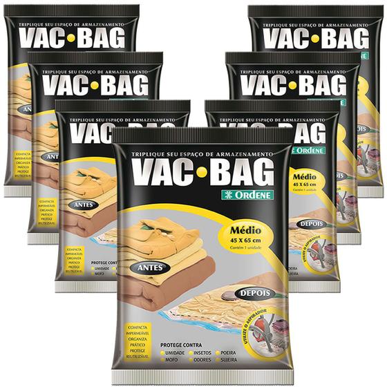 Imagem de 7 Saco à Vácuo Vag Bag Médio 45x65cm Ordene Protetor Roupas