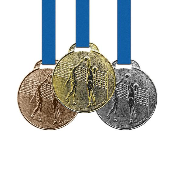 Imagem de 70 Medalhas Vôlei Metal 35mm Ouro Prata Bronze