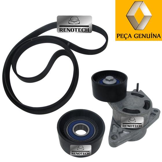 Imagem de 7701475628 - kit correia + tensor - correia com 6pk - motor 2.5 g9u - 2007 a 2009 - com ar condicionado - master ii