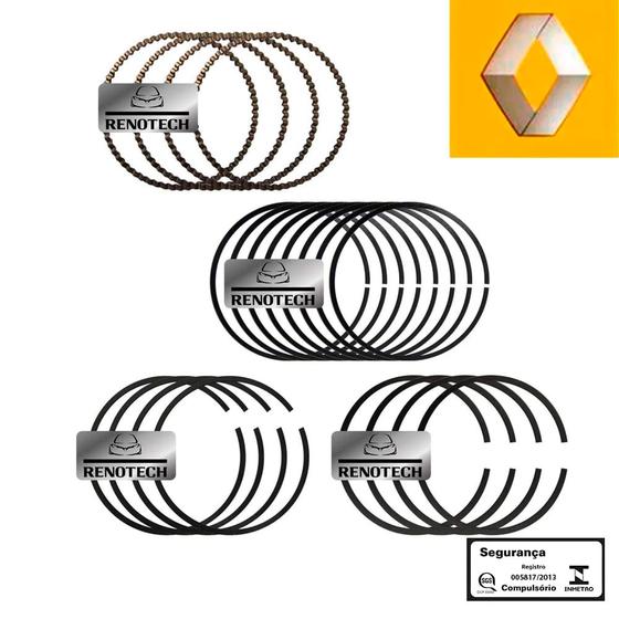 Imagem de 7701475787 - anéis de pistão std - 1,25mm - com 1 - 1.0 - 2000 a 2016 - sandero ii / clio ii / sandero / twingo / kangoo express / kangoo / logan ii /