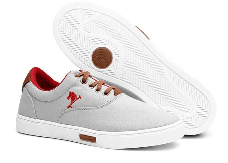 Imagem de 777E Tenis Masculino POLO JOY lona têxtil LL0220 cinz verm45