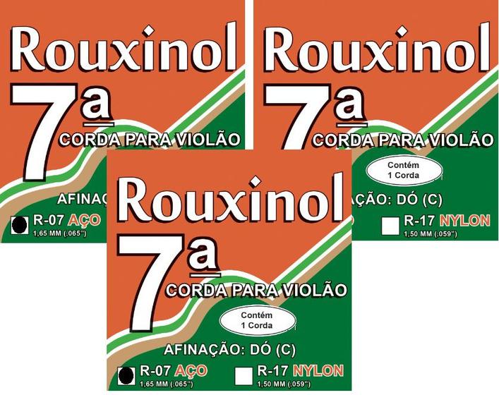 Imagem de 7ª (sétima) Corda Violão Aço Avulsa 065 Rouxinol R07 - 3 uni