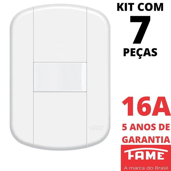 Imagem de 7un Interruptor Paralelo Three Way 16A Com Placa Blanc Mais FAME