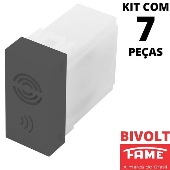 Imagem de 7un Módulo de Campainha Cigarra Bivolt Habitat Black FAME