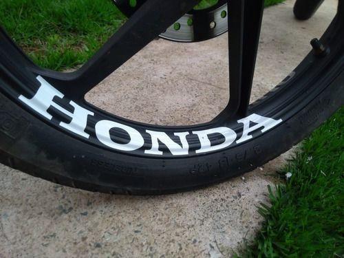 Imagem de 8 Adesivos Honda Branco Para Rodas De Liga Leve Motos 28X3,5