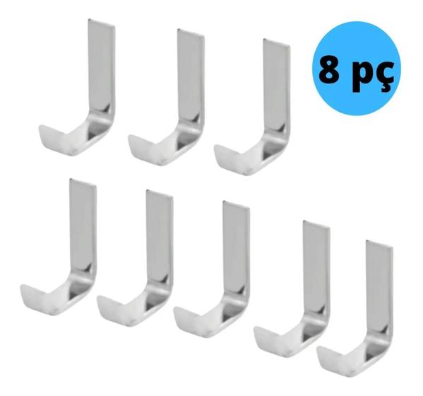 8 Cabide Gancho Simples Alumínio Aço Inox Porta Toalha Rosto Menor preço em 8 Cabide Gancho Simples Alumínio Aço Inox Porta Toalha Rosto