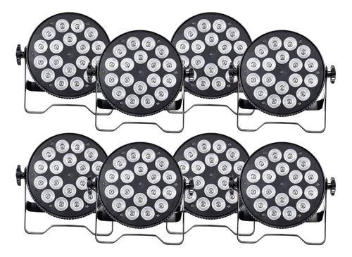 Imagem de 8 Canhão Refletor 18 Leds Rgbwa + Uv 6in1 Iluminação Dj