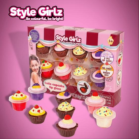 Imagem de 8 Cupcake Gloss Estilo Girls Infantil Kids Hidratante Labial Batom Labios