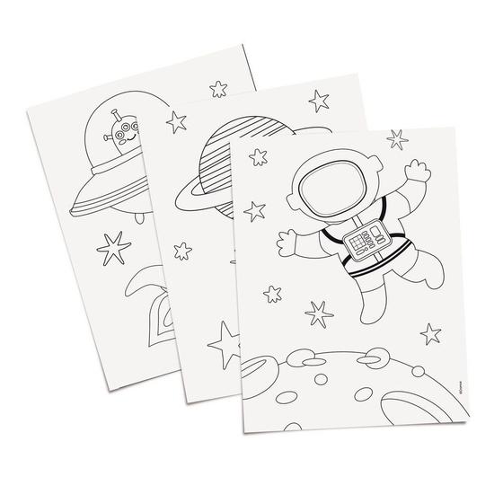 Imagem de 8 Folhas Para Colorir Infantil Astronauta 23,5X16Cm