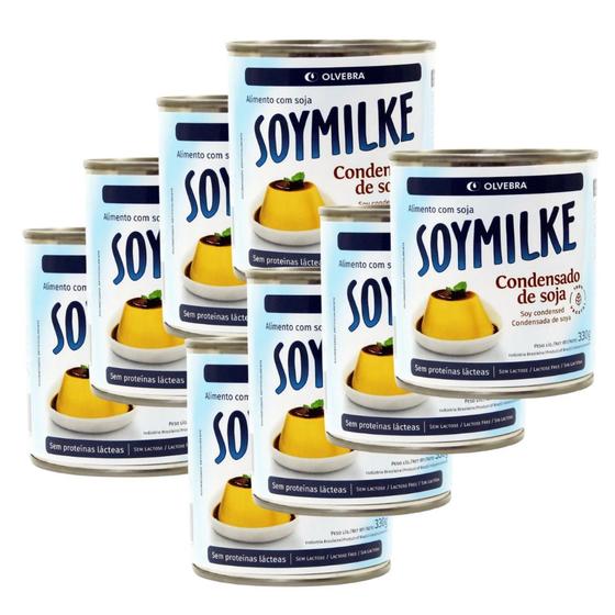 Imagem de 8 latas de Leite Condensado Sem Lactose Soymilke Olvebra 330g 