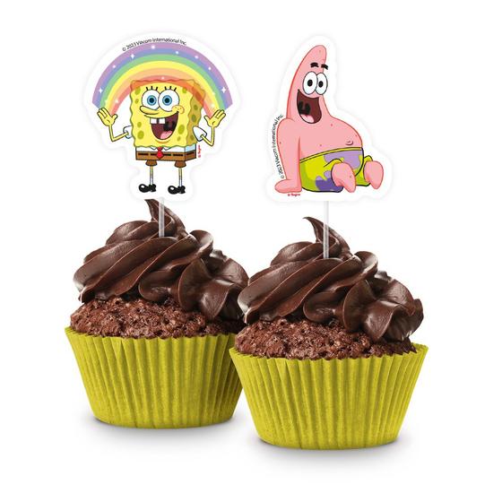 Imagem de 8 Picks Topo Decoração Doces Festa Bob Esponja