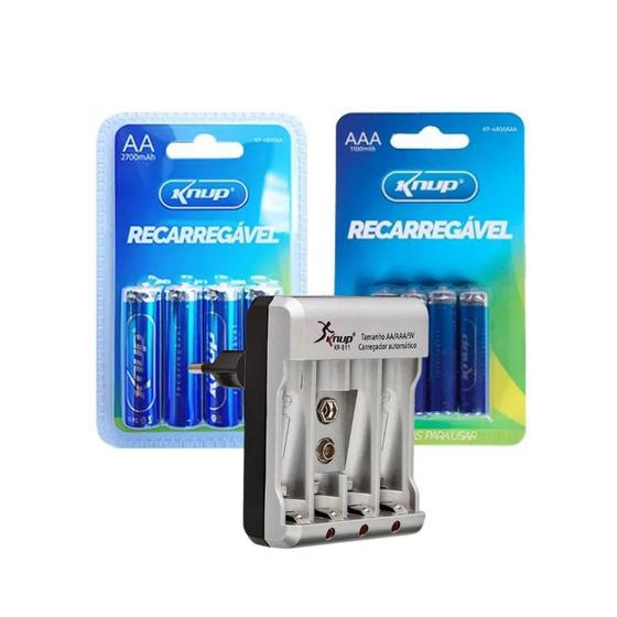 8 Pilhas Recarregáveis Knup Sendo 4 AA+ 4 AAA + Carregador Rápido é boa?