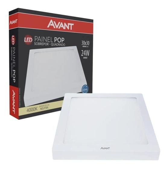 8 Plafon Painel Quadrado Sobrepor 24w Branco Neutro 4000k Menor preço em 8 Plafon Painel Quadrado Sobrepor 24w Branco Neutro 4000k