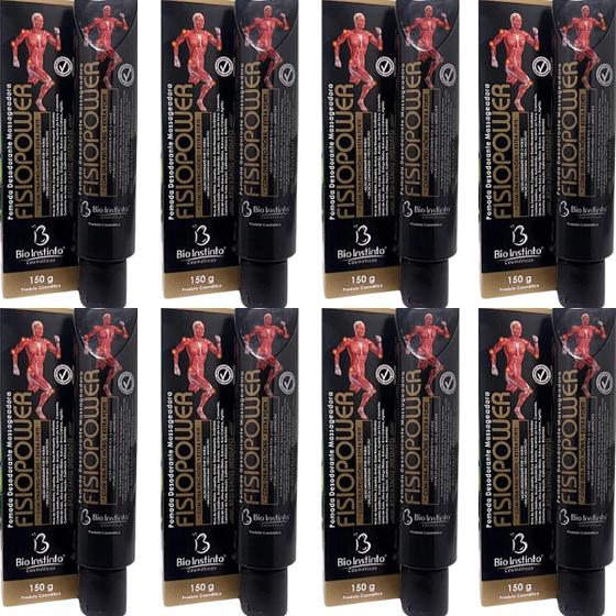 Imagem de 8 Pomada Desodorante Massageadora Bio Instinto Fisiopower  Extra Forte Bisnaga 150g