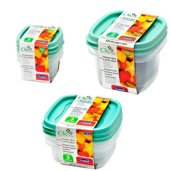 8 Potes plásticos mantimentos 200ml 500ml 580ml Vasilha marmita tapoer ...
