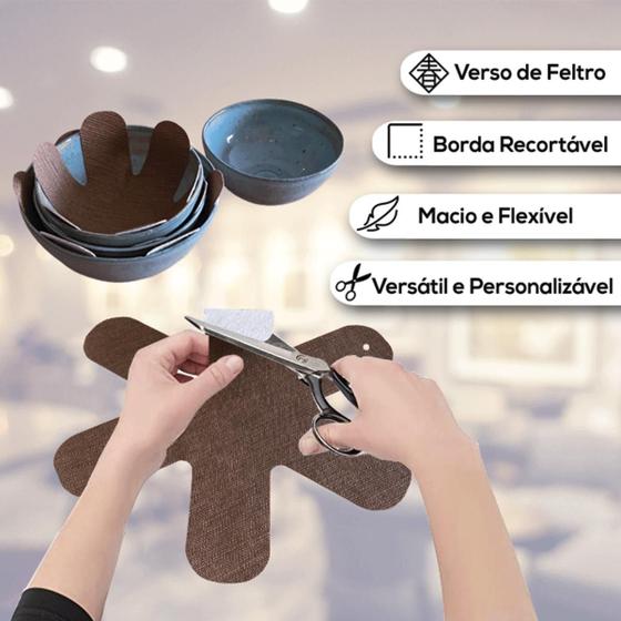 Imagem de 8 Protetor Térmico de Panela e Pratos de Aço Inox, Porcelana, Cerâmica, Vidro e Madeira - Sisal Avelã - Protege Mesa
