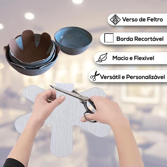Imagem de 8 Protetor Térmico de Panela e Pratos de Aço Inox, Porcelana, Cerâmica, Vidro e Madeira - Sisal Branco - Protege Mesa