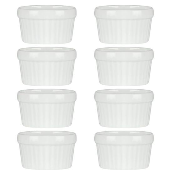 Imagem de 8 Ramekin de Porcelana Classic Branco 6cm x 4cm Lyor