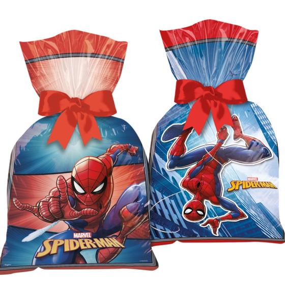 Imagem de 8 Sacolas Saquinho Lembrancinha Surpresa Homem Aranha