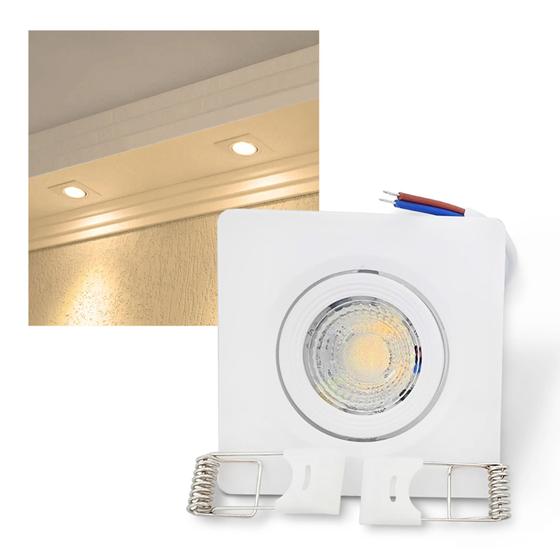 Imagem de 8 Spot LED Embutir 3W Quadrado Direcionável Bivolt Luz Branca Quente/3000K Nichos Tetos Móveis