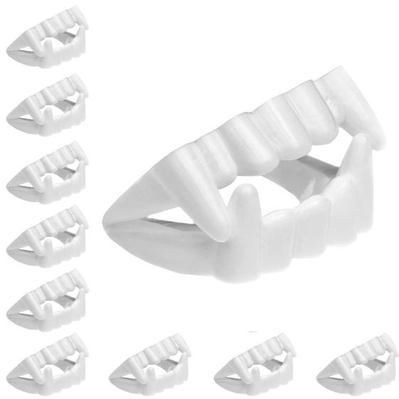 Imagem de 80 Dentaduras de Vampiros Dente Branco Festa Carnaval Sacola Surpresa Atacado