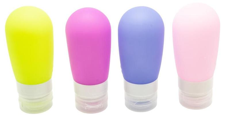 Imagem de 80 Ml  Kit Viagem 4 Frascos Silicone Creme Shampoo Perfume