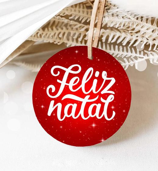 Imagem de 80 Tags Redondas Feliz Natal - Alto Brilho