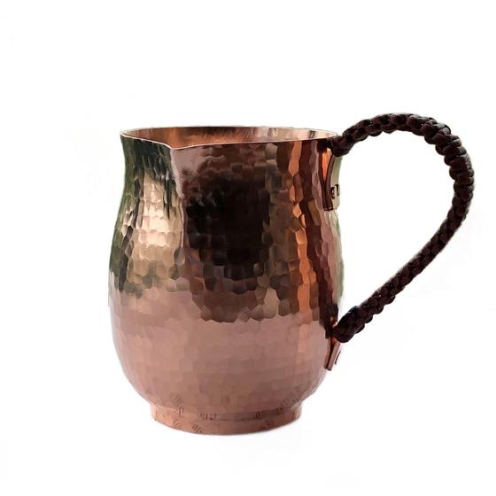 Imagem de 800ml Puro Cobre Latte Pitcher Hot Milk Cup Copper Caneca Água Potes de Água Chaleira Martelo Artesanal Mesaware de bebidas Jarros