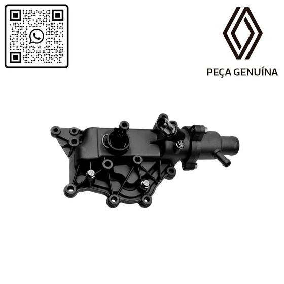 Imagem de 8200700092 - válvula termostática com tampa + flange - motor 1.6 16v k4m - 2011 em diante - fluence