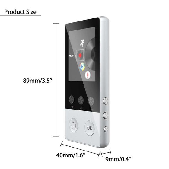 Imagem de 8GB Bluetooth MP3 Player Fones de ouvido HiFi Fm Radio Sport MP 4 HiFi Portátil Music Players Voice Recordinger TF CardMP3 Player