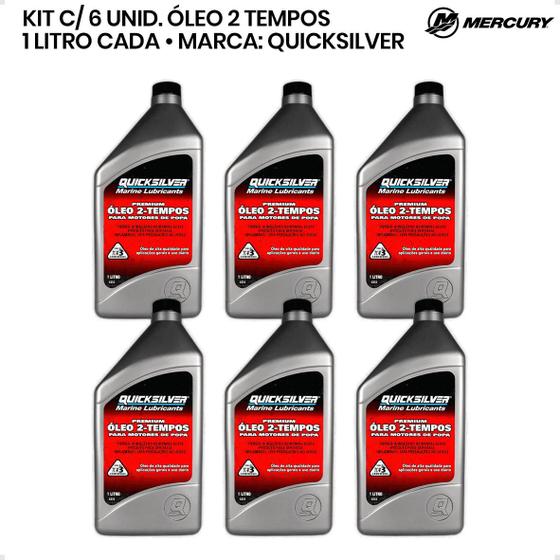 Imagem de 8M0075300 Óleo Quicksilver Tcw3 2 Tempos 1 Litro Kit C/6