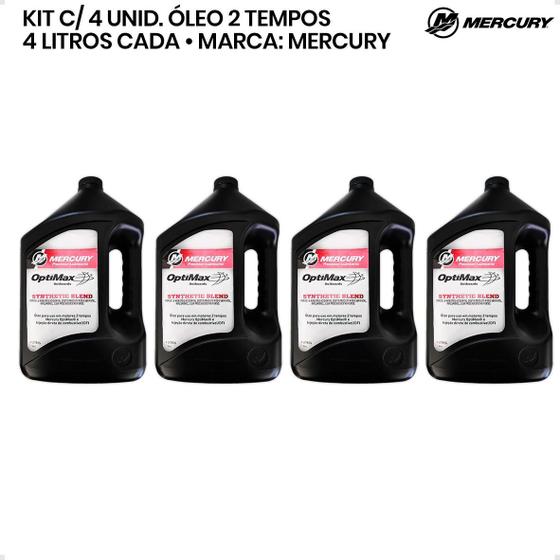 Imagem de 8M0075302 Óleo Mercury Optimax 2 Tempos Galão 4 Litros Kit C/4