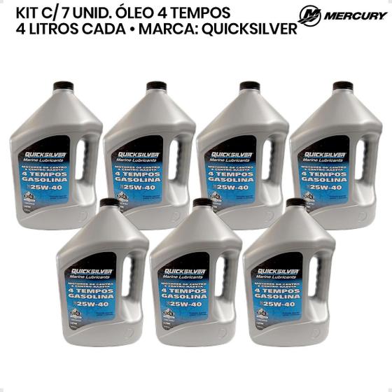 Imagem de 8M0090501 Óleo Quicksilver 25w40 4t Mercruiser Gas Galão 4L Kit C/7