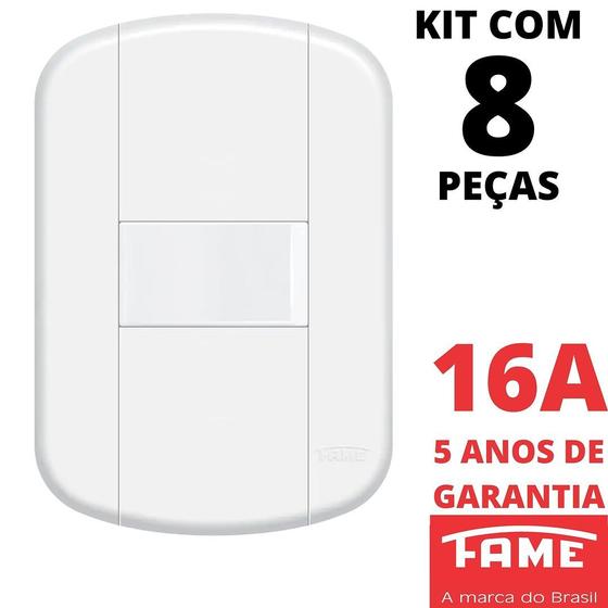 Imagem de 8un Interruptor Paralelo Three Way 16A Com Placa Blanc Mais FAME