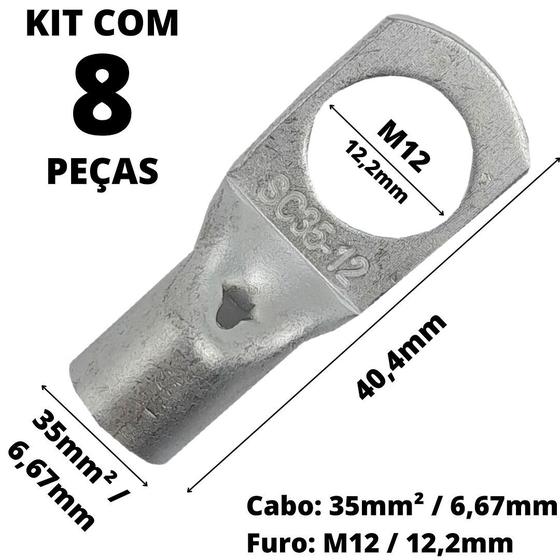 Imagem de 8un Terminal de Compressão Para Cabo de 35mm² Furo M12 SC35-12