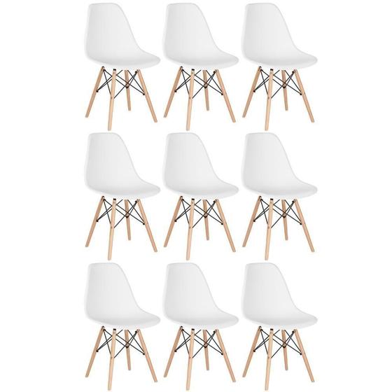 Imagem de 9 Cadeiras Charles Eames Eiffel Dsw Clara Branco