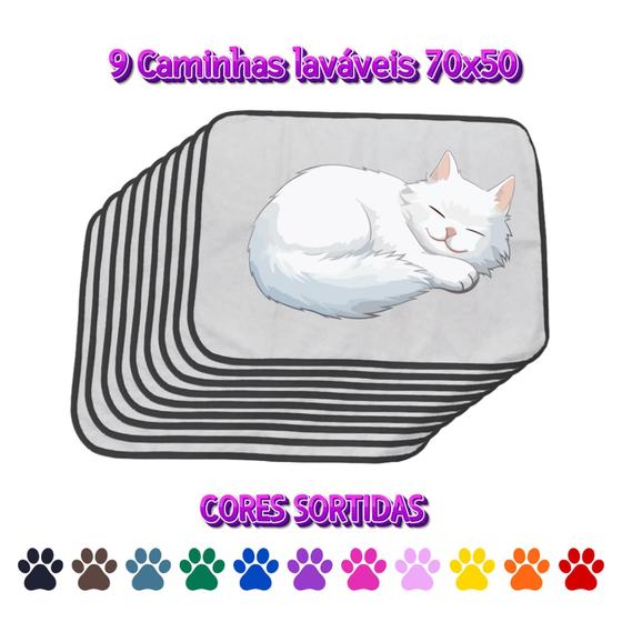 Imagem de 9 Caminhas para Cães e Gatos Dobrável 200 Lavagens 70x50 Cores Sortidas Antipulgas Quality