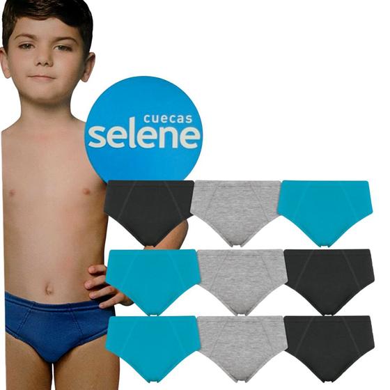 Imagem de 9 Cuecas Slip Infantil Algodão Selene Ref 11950