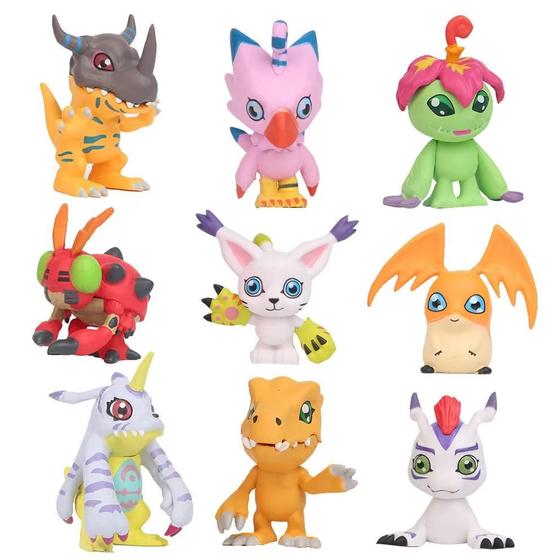 Imagem de 9 Peças/Conjunto de Figuras Digimon - Anime PVC Colecionável