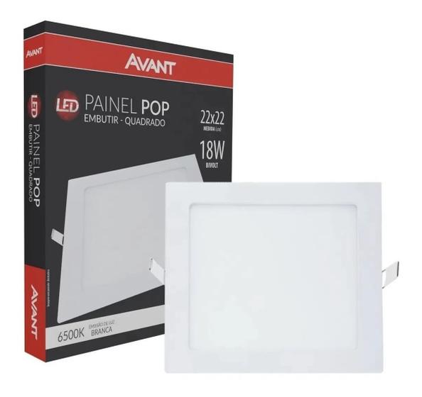 Imagem de 9 Plafon Painel Led Embutir Quadrado 18w Branco Frio 6500k