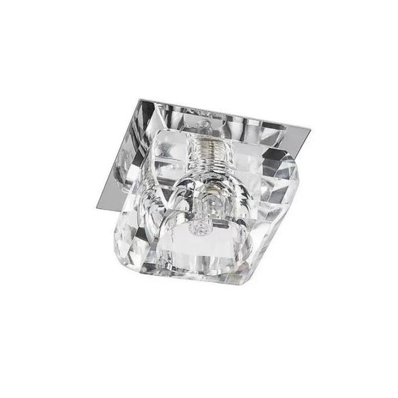 Imagem de 9 Spot Iluminação Vidro Cristal Embutir G9 Quadrado Ac661q