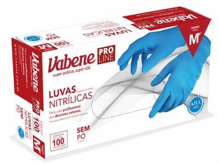 Imagem de 9 x Luva Nitrilica Vabene Azul C/100 (M)