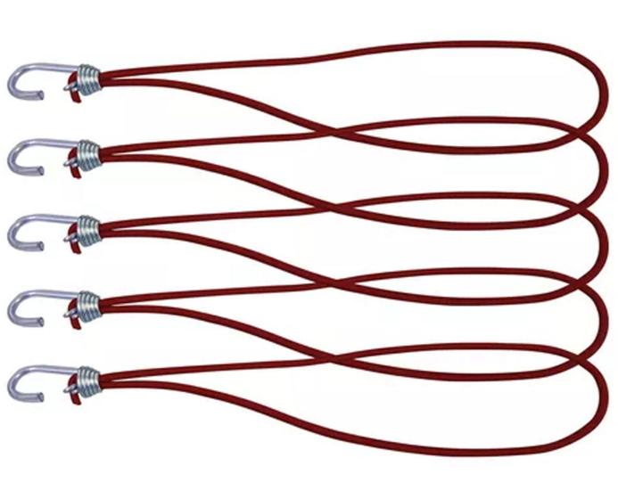 Imagem de 90 Gancho Extensor Elastico Corda Vermelho Para Lona Caminhão