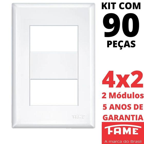 Imagem de 90un Placa 4X2 02 Módulo Com Suporte Evidence FAME 2886/3895