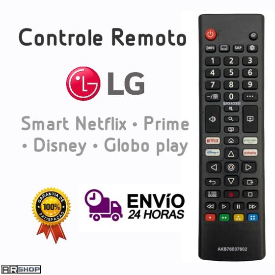 Imagem de 9154 - controle tv  smart teclas função netflix - prime video- disney - globoplay