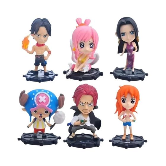 Imagem de 9cm Anime One Piece Figuras De Ação Luffy Sanji Nami Zoro Ace Pvc Kawaii Boneca Decoração De Carro