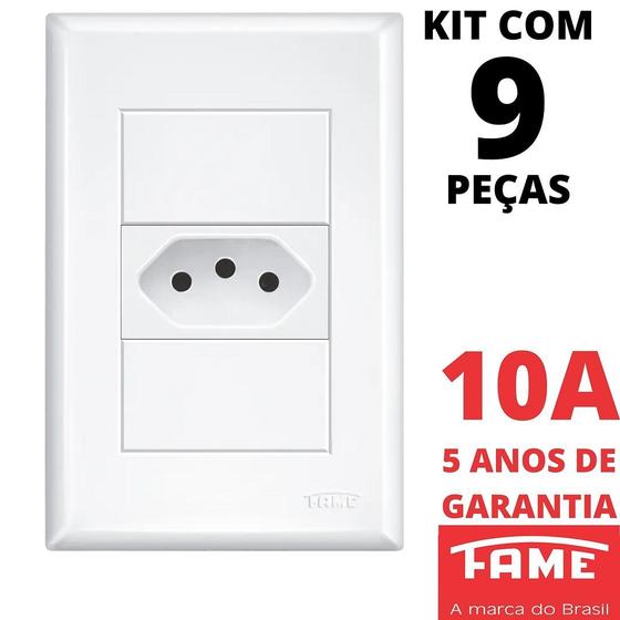 Imagem de 9un Tomada Padrão 2P+T 10A Com Placa Evidence FAME